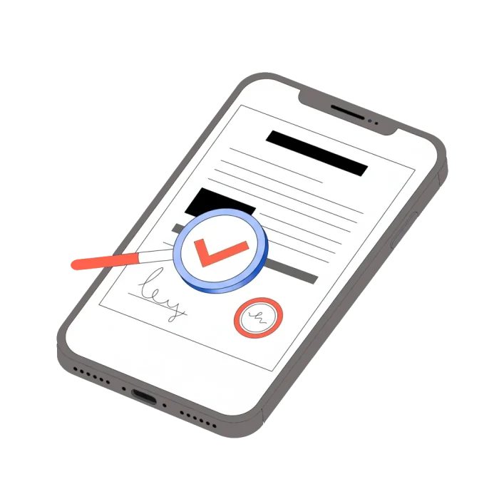 Diseño de un móvil mostrando una factura digital como ejemplo de facturación electrónica